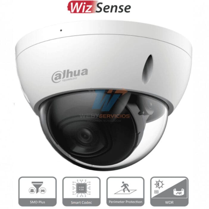 DAHUA IPC-HDBW2441E-S - Camara IP Domo Antivandalica de 4 Megapixeles/