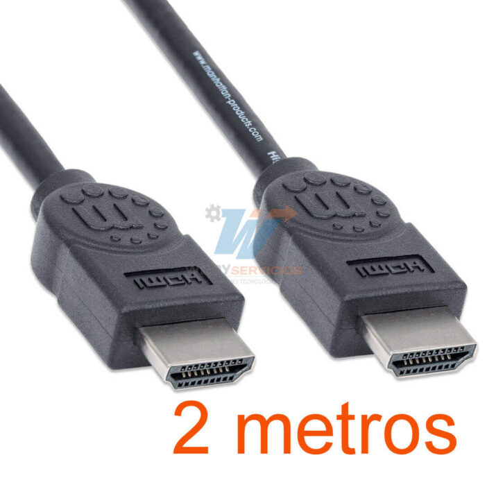 cable hdmi MANHATTAN 323215 2 metros MANHATTAN 323215- Cable HDMI de Alta Velocidad de 2 Metros