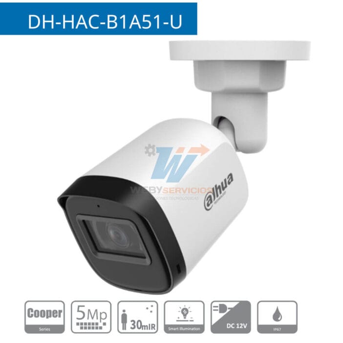 cámara dahua DH-HAC-B1A51-U 5mp cooper