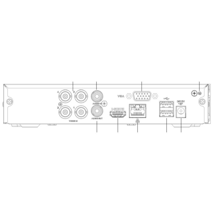 puertos DAHUA XVR1B04-I -DVR de 4 Canales 1080p LiteWizSense y Cooper-I