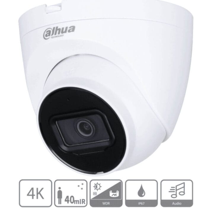 DAHUA HAC-HDW1801TQN-A - Camara Domo 4k/ 8 Megapixeles con Microfono Integrado
