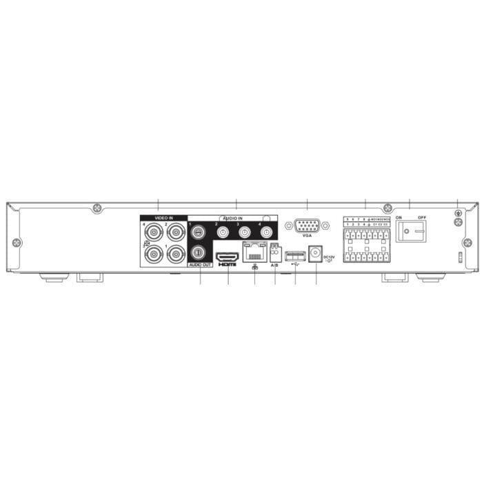DAHUA XVR5104HE-I3 - DVR de 4 Canales de 5 Megapixeles Lite grabador con salidas alarma