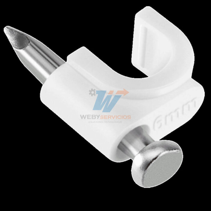 SAXXON GRA955B - Bolsa de 50 grapas de pared/ Color blanco/Diametro: 6mm / Con clavo de 3/4 para concreto de alta resistencia