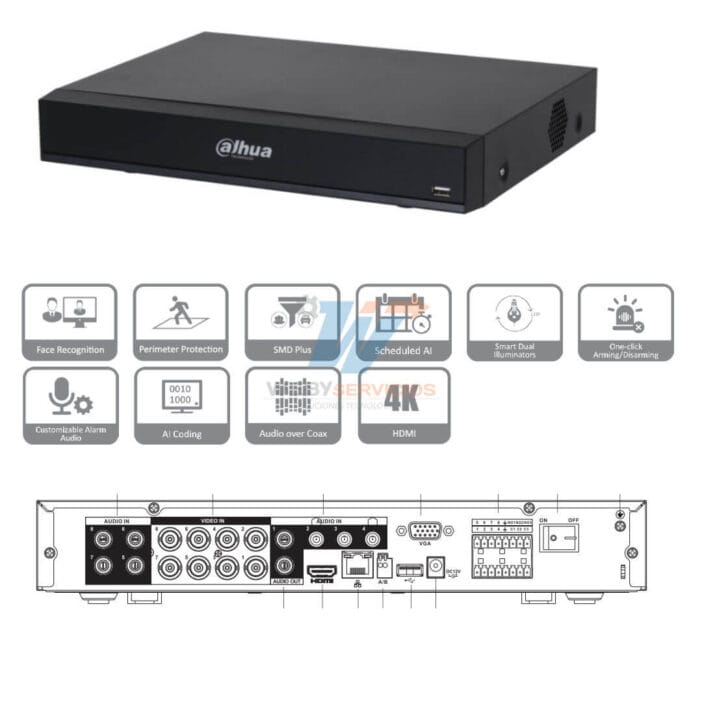 DAHUA DH-XVR7108HE-4K-I3 - DVR de 8 Canales 4k con IA