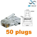 SBETECH PLUGRJ45C6- Conector plug RJ45 para cable UTP / CAT 6