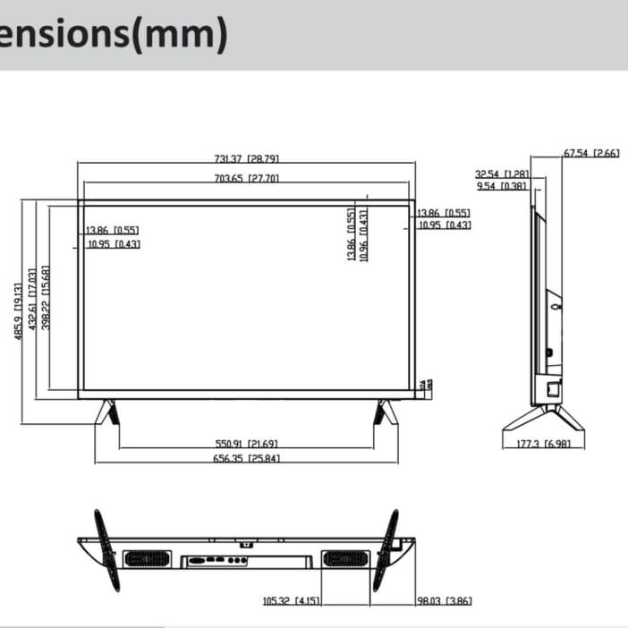 medidas monitor LM32-F200 dahua