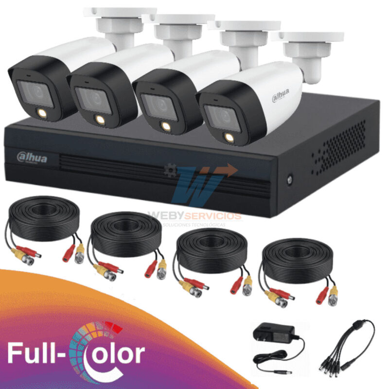 DAHUA FULLCOLORKIT- Kit de 4 Canales Full Color de 2 MP