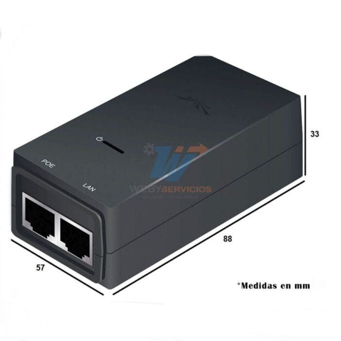 medidas Inyector POE UBIQUITI POE-24-24W