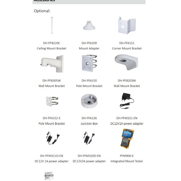 accesorios DAHUA DH-IPC-HDBW3849E-AS-IL