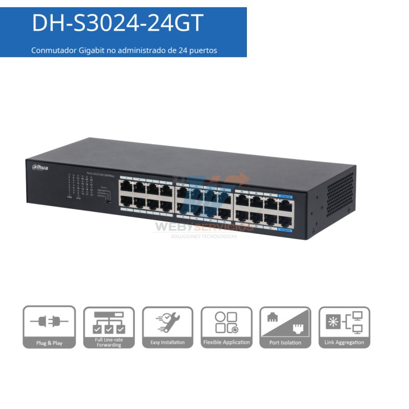 DAHUA DH-S3024-24GT switch 24 puertos gigabit