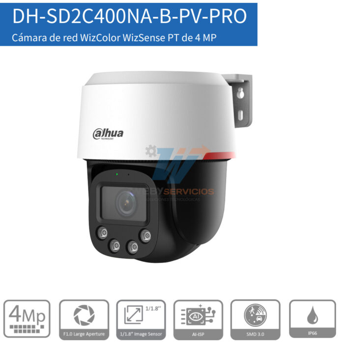cámara pt wizcolor DH-SD2C400NA-B-PV-PRO