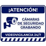 letrero de cámaras de vigilancia grabando