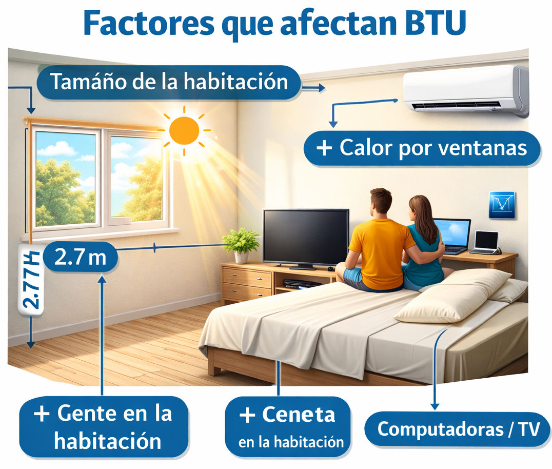factores que afectan los btu en tu AC