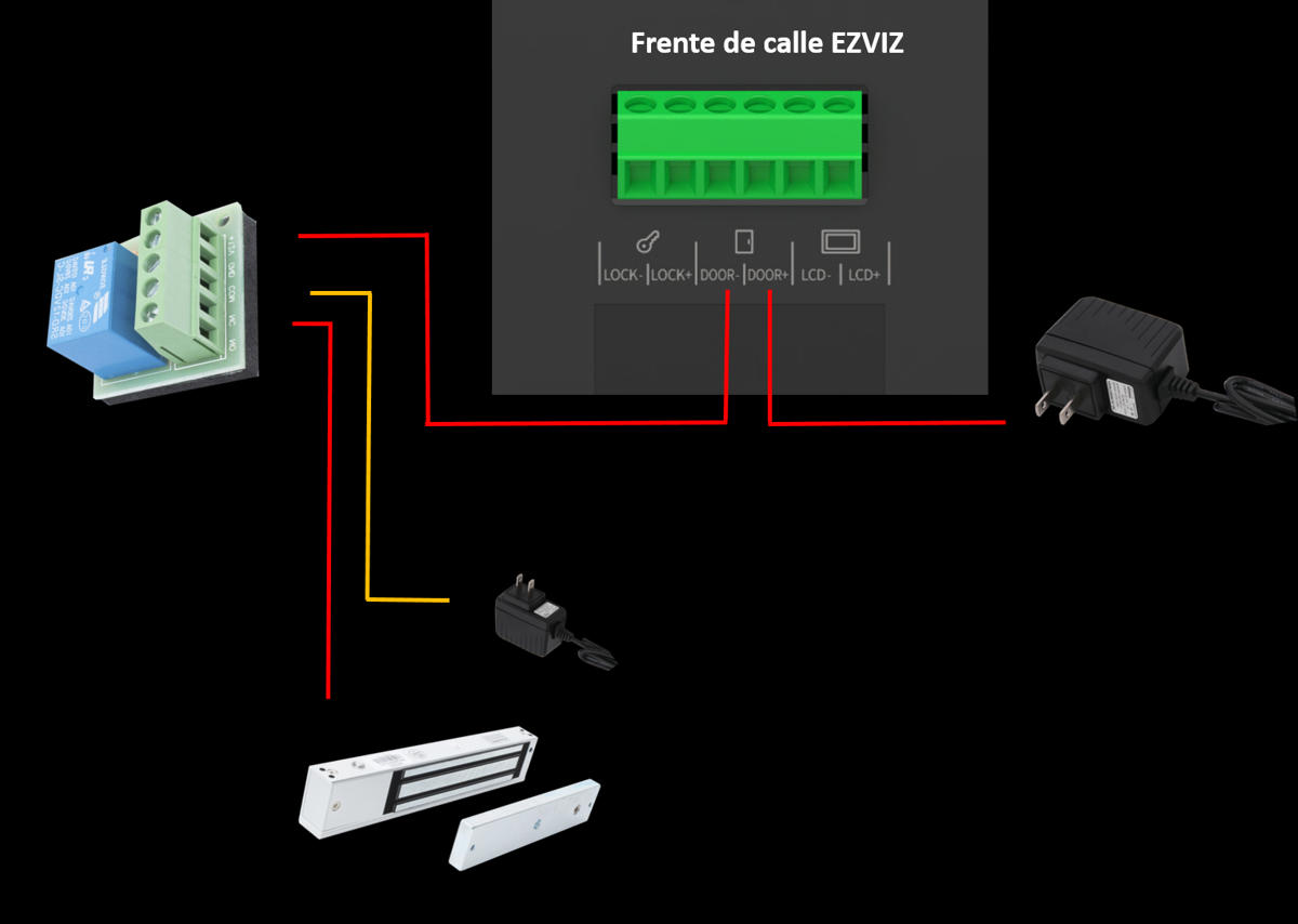 diagrama de conexion chapa magnetica portero
